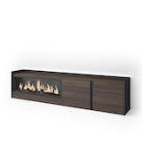 thumbnail of TV-Schrank, Lowboard, 212x50x35 cm, Für TV-Geräte bis zu 80", Elektrokamin XXL, LED, Dunkler Eiche und Schwarz