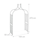 thumbnail of Relaxdays Rosenbogen Metall, Rankhilfe für Kletterpflanzen, Deko-Spitzen, wetterfest, HBT 270 x 144 x 60 cm, dunkelgrün
