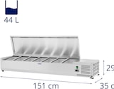 thumbnail of Royal Catering Kühlaufsatzvitrine - 150 x 33 cm - 7 GN 1/4 Behälter