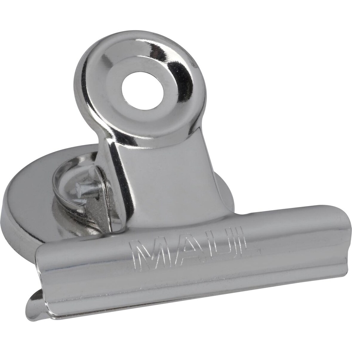 Brief-Klemmer mit Magnet, Breite 30mm, Klemmweite 15mm, vernickeltes Metall, starke Feder, Haftkraft 1,5 kg, 1 Set = 2 Stück