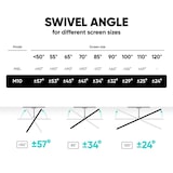 thumbnail of ONKRON Große Fernseher Wandhalterung für 42-120 Zoll TVs bis 100 kg, schwenkbar, neigbar, VESA bis 1000x600, Schwarz M10-B