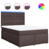 thumbnail of vidaXL Boxspringbett mit Matratze Dunkelbraun 140x190 cm Stoff