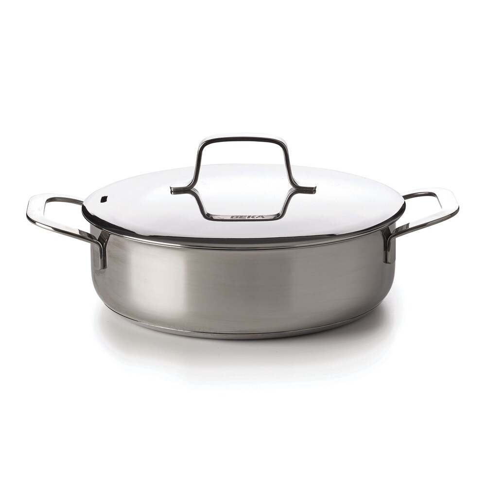 Sauteuse 2 anses et son couvercle Maestro 24 cm -  311.00 cl Argent / Métallique Rond Acier Inoxydable (inox  Beka 26.00x26.00 cm