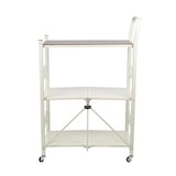 thumbnail of WellHome - Carrinho de armazenamento dobrável com 3 prateleiras e rodas na cor branca - 86x34,5x105 cm