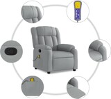 thumbnail of vidaXL Massage-Relaxsessel, hellgrauer Stoff