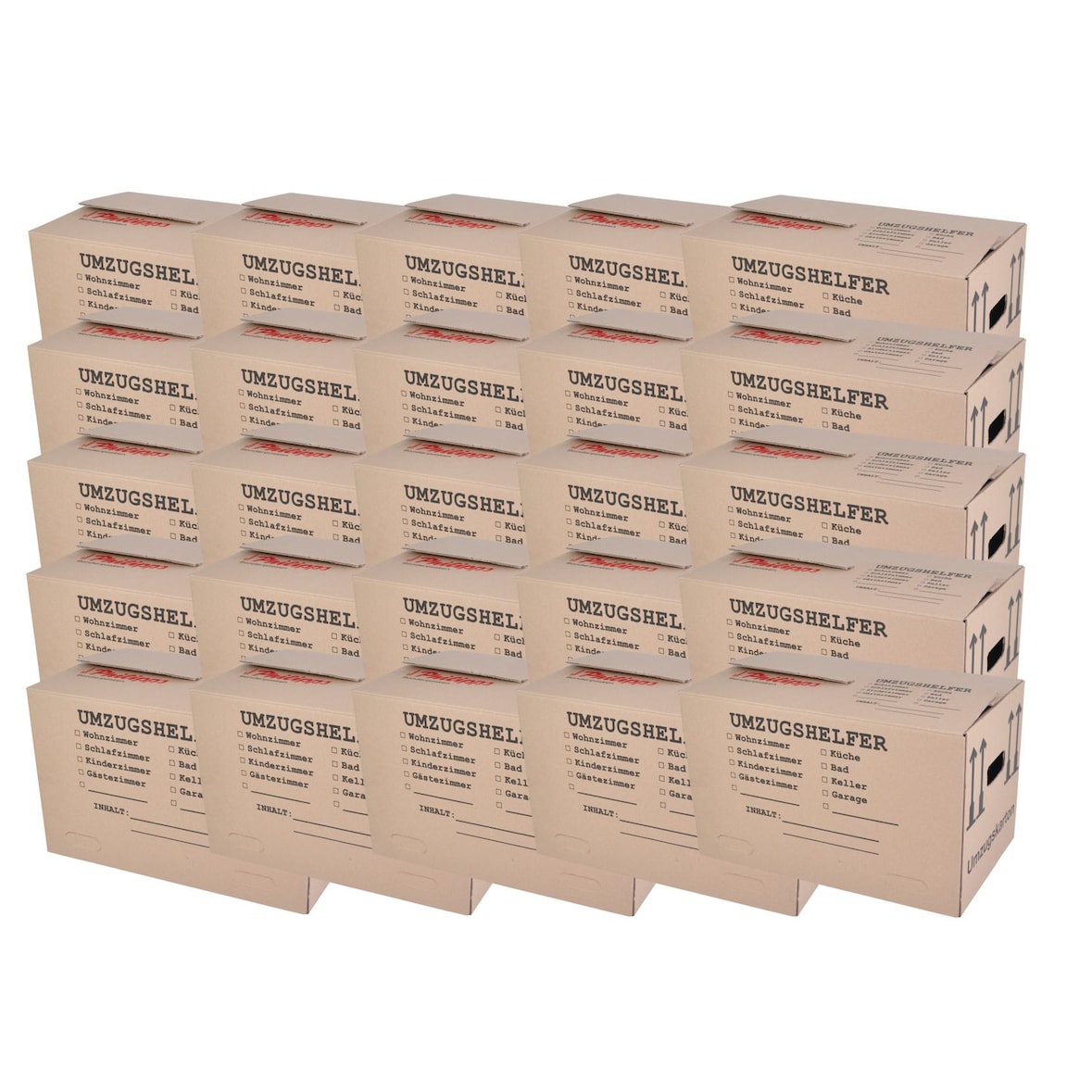Umzugskarton 25 Stück bedruckt 59x34x35cm Traglast bis 30kg Aufbewahrung Kiste
