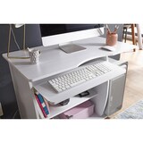 thumbnail of Laptoptisch Computertisch Weiß Rollen Schreibtisch Tastaturauszug Arbeitstisch