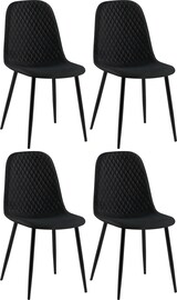 thumbnail of CHEFGASTRO 4er-Set Esszimmerstuhl ASPEN Stoff HxBxT 88x44x54cm Schwarz Küchenstuhl