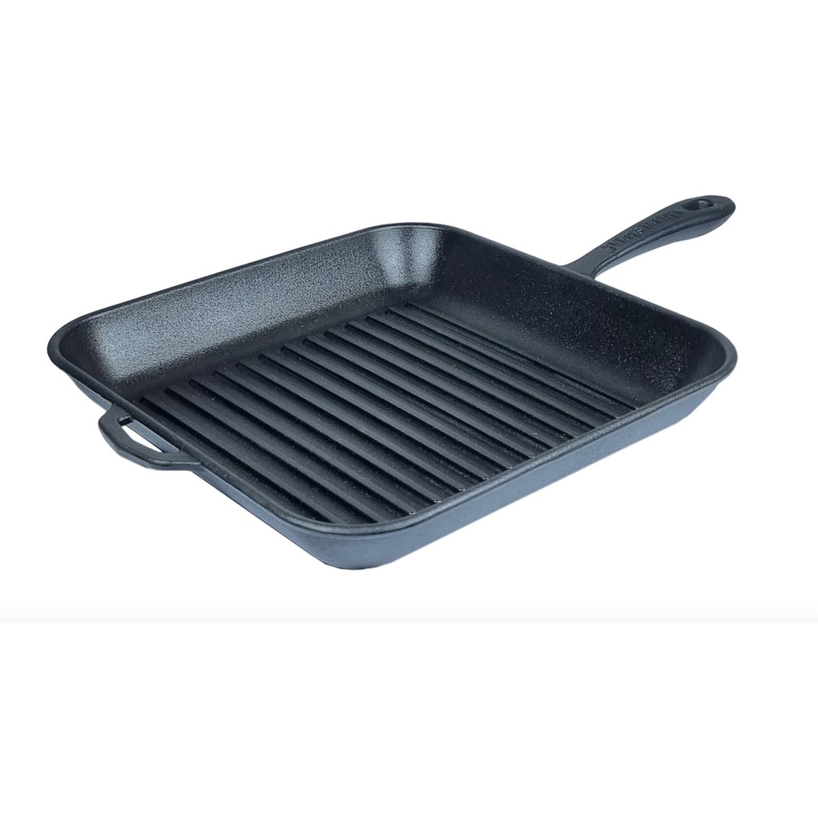 Grelha em ferro fundido - 28 x 28 x 4 cm - Panela em ferro fundido para todas as fontes de calor - Sem PFAS - Preto