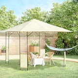 thumbnail of Carpa 2,97x2,97x2,6m Cenador Jardin Marco de Acero y 4 Paraviento lateral Color Crema