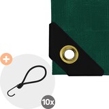 thumbnail of Abdeckplane mit Ösen 4x7 m 650 g/m² mit 10 Spanngummis Grün aus PVC