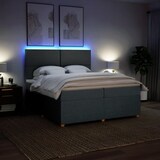 thumbnail of vidaXL Boxspringbett mit Matratze Dunkelgrau 200x200 cm Stoff