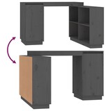 thumbnail of Helloshop26 - Bureau table poste de travail meuble d'ordinateur informatique étude 110 x 50 x 75 cm bois massif de pin gris 02_0023822