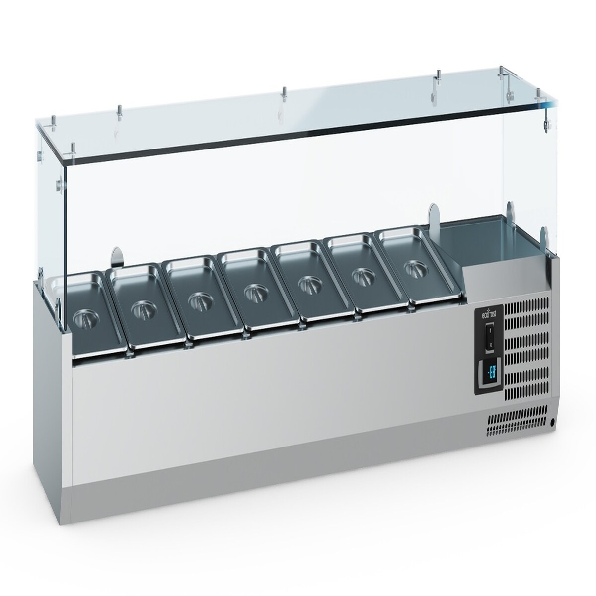 CombiSteel Gastro Aufsatzkühlvitrine Kühlvitrine Kühltheke 1200x335x435 mm 5x1/4GN