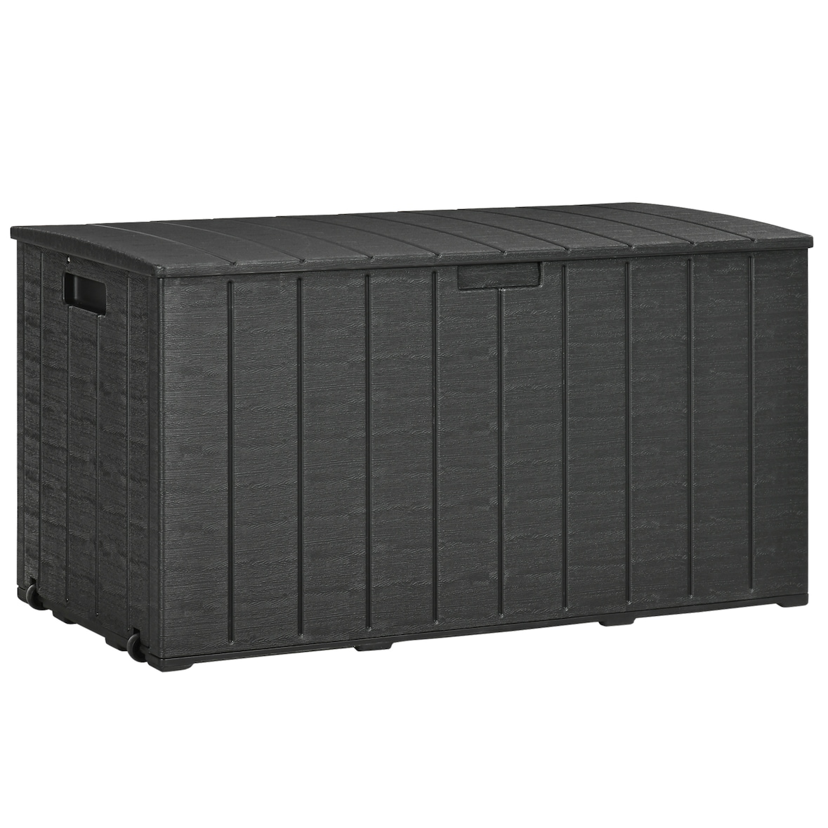 Outsunny baúl de almacenamiento exterior 366L arcón para jardín de plástico de doble pared con ruedas y asas para terraza carga 100 kg 122,4x62x64,5cm