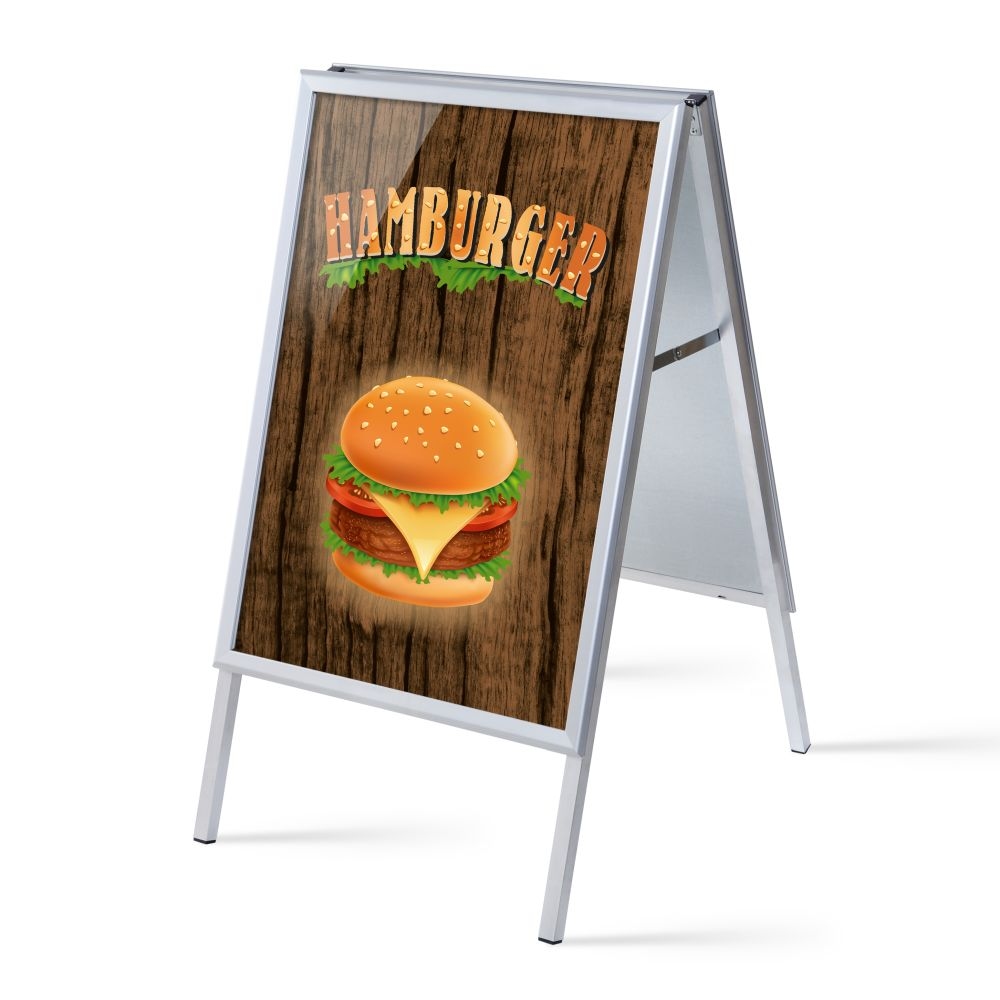 SHOWDOWN Displays Showdown Kundenstopper - DIN A1 - Komplett-Set - Burger Englisch - Braun/Schwarz