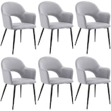thumbnail of tectake Cadeira de jantar Sachel, aspecto veludo, estofada, 120 kg - Conjunto de 6 cinzento claro