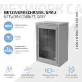 thumbnail of ECD Germany Netzwerkschrank 18HE Grau, Serverschrank 19 Zoll, Wandmontage 600×900×450 mm, abschließbare Glastür, Traglast 60 kg