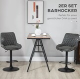thumbnail of 2er Set Barhocker höhenverstellbar mit Rückenlehne Dunkelgrau 59x51x117 cm Kunstlederbezug Stahlgestell mit Fußstütze für Küche