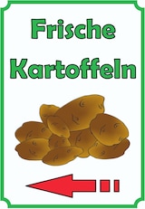 thumbnail of Verkaufsschild Schild Kartoffeln Hochkant mit Pfeil links A0 (841x1189mm)
