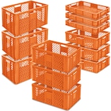 thumbnail of 12 Euroboxen/Bäckerkisten, LxB 600x400 mm, H 90 mm/150 mm/240 mm/320 mm, orange