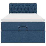 thumbnail of vidaXL Ottoman-Bett mit Matratze & LEDs Blau 90x200 cm Stoff