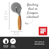 thumbnail of Boska Pizzaschneider Oslo+ / Non-stick BSF™ / Schneidet ohne Wackler/Sehr scharf/Stilvoll/Eichenholz & Edelstahl