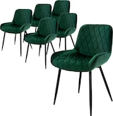 thumbnail of ML-Design Esszimmerstühle 6er Set, Dunkelgrün, mit Rücken- & Armlehnen, Samtbezug & Metallbeine, Polsterstühle für Esszimmer, Küche & Wohnzimmer