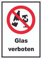 thumbnail of Schild Glas verboten A5 Rückseite selbstklebend