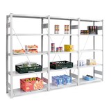 thumbnail of PROREGAL Lebensmittel-Fachbodenregal Stecksystem T-Profil | HxBxT 200x100x60cm | 5 Ebenen | Fachlast 140kg | Hygienische Beschichtung | Weiß Stahl