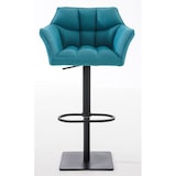 thumbnail of Lot de 2 tabourets de bar Damaso en tissu Noir/Turquoise