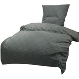 thumbnail of Bettwäsche 155x220 Velours Set Mikrofaser Grau Anthrazit Karo Rauten Design 4 teilig