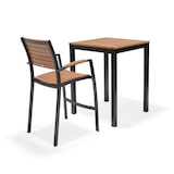 thumbnail of METRO PROFESSIONAL Mesa de bar Lynx, aluminio/madera de eucalipto, 71.5 x 71.5 cm, negro