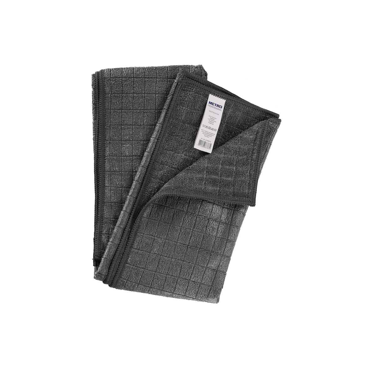 METRO Professional Panno per lucidare in microfibra, poliestere, grigio, 5 pezzi