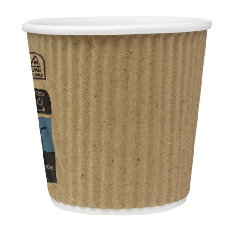 MONOUSO - Riffelbecher aus Kraftpapier 4Oz/120ml Ø6,2cm (500 Stück)
