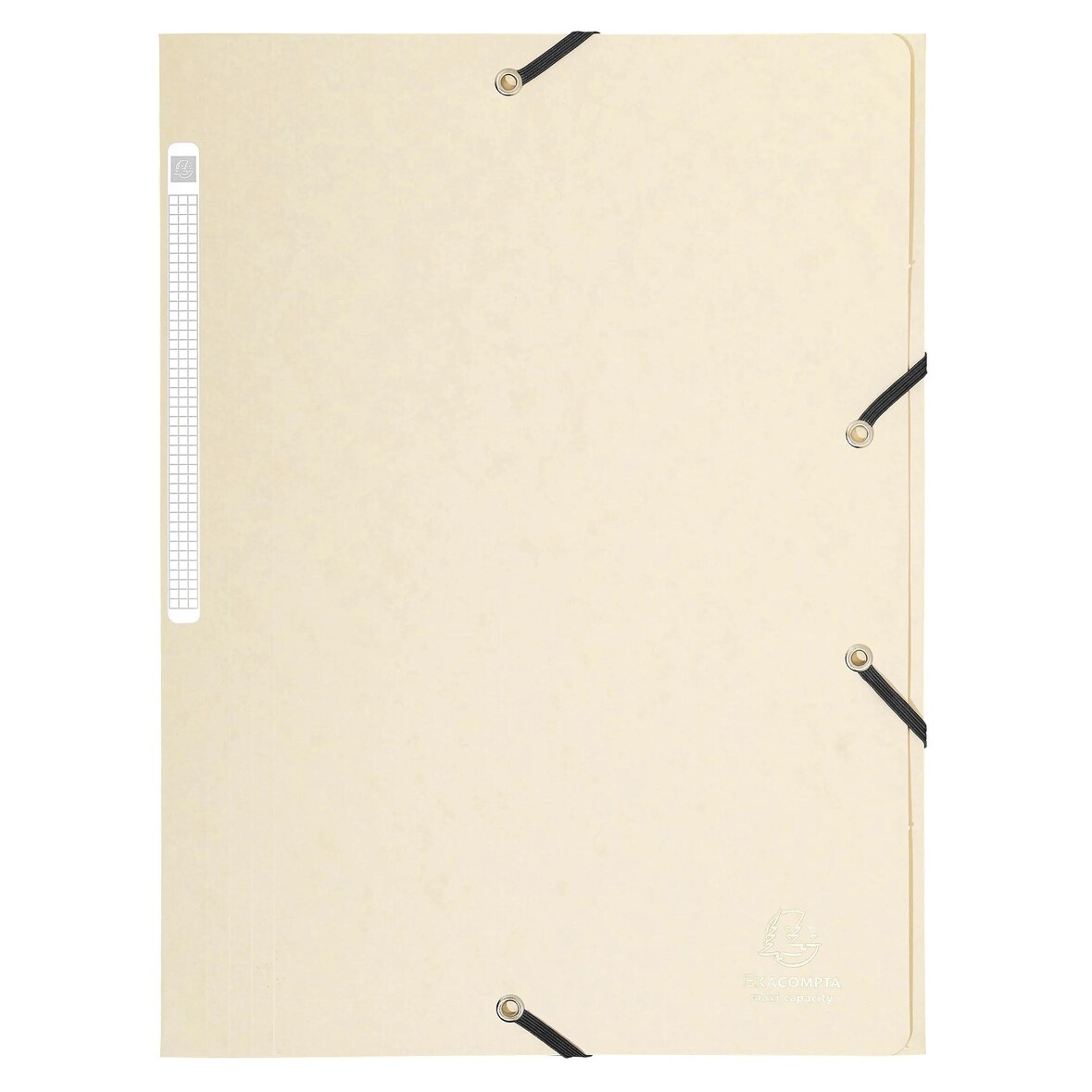 Exacompta 17104H 25x Sammelmappe mit Gummizug und 3 Klappen, Maxi-Kapazität, aus Colorspan-Karton 500µ/425g/m2, 24x32cm für DIN A4 - beige