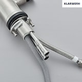 thumbnail of JANA | Rubinetto da cucina estensibile Premium in acciaio inox argento spazzolato | Rubinetto miscelatore ad alta pressione girevole a 360° 2 attacchi