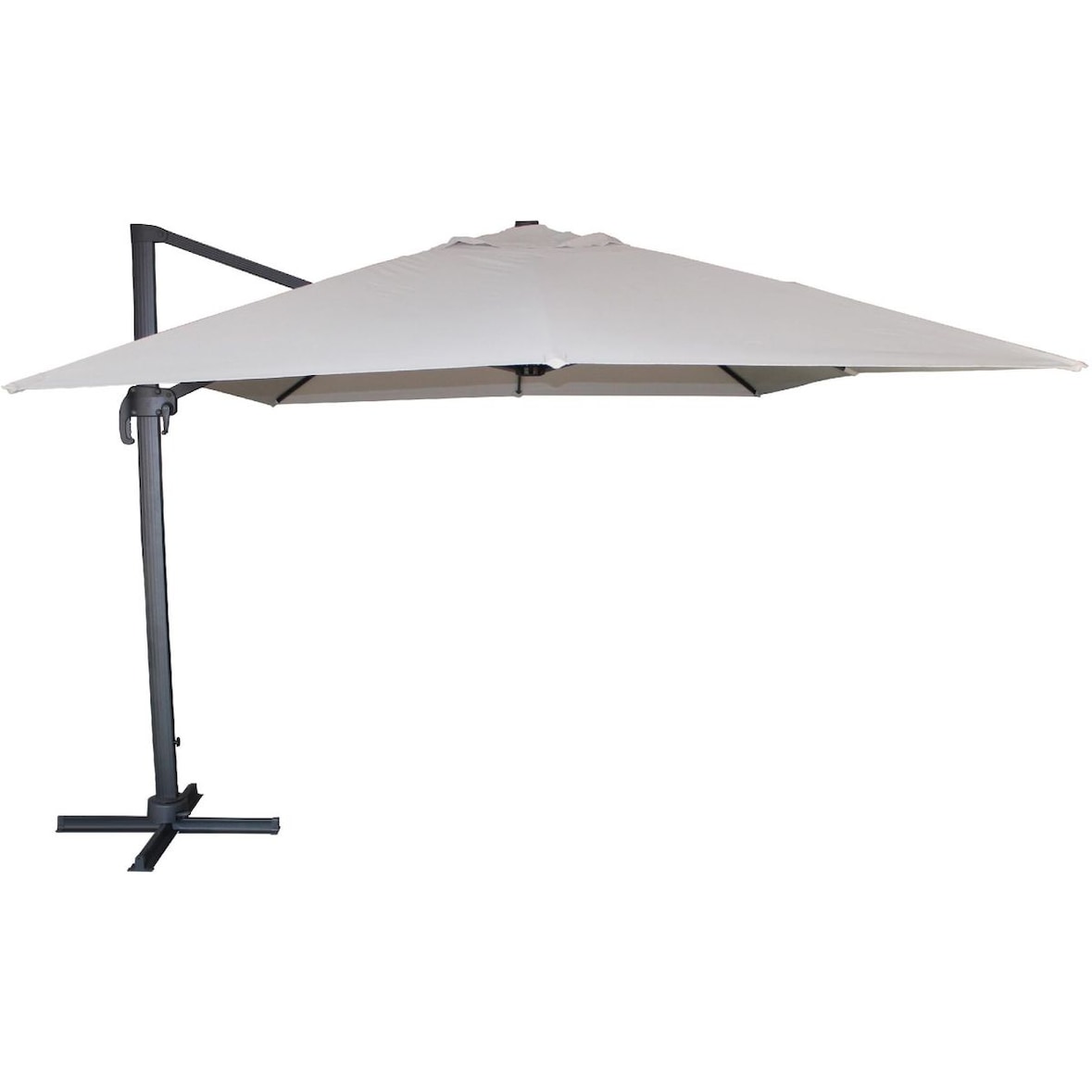 Parasol déporté en aluminium et polyester Sevilla 4 x 3 m anthracite Dcb Garden
