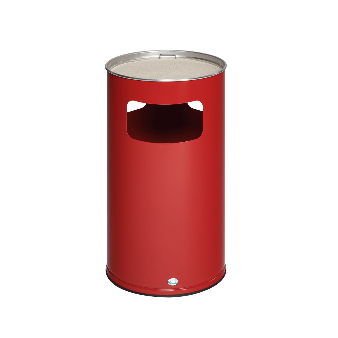 PROREGAL Klassischer Kombiascher rund | HxBxT 76x42x42cm | Verzinkter Stahl | Rot | Mülleimer Aschenbecher Abfalleimer