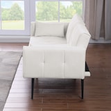 thumbnail of Futon Schlafsofa Sofa Bett Couch 175x71x71 Cord modern bequem stabil mit Metallfüßen platzsparend für Wohnzimmer Arbeitszimmer Beige