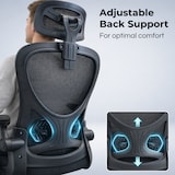 thumbnail of Five Stars® Ergonomische Bureaustoel voor Volwassenen - Mesh Rugleuning - Verstelbare Hoofdsteun & Armleuningen - Ergo Plus - Zwart