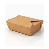 thumbnail of Lunch-Box 500ml 450 Stk, to go, take away, biologisch abbaubar, natürliches Design, weiße Innenschicht