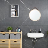 thumbnail of Relaxdays Medizinschrank, 3 Fächer, abschließbar, Edelstahl, HBT: 45x30x18 cm, Hausapotheke, Medikamentenschrank, silber