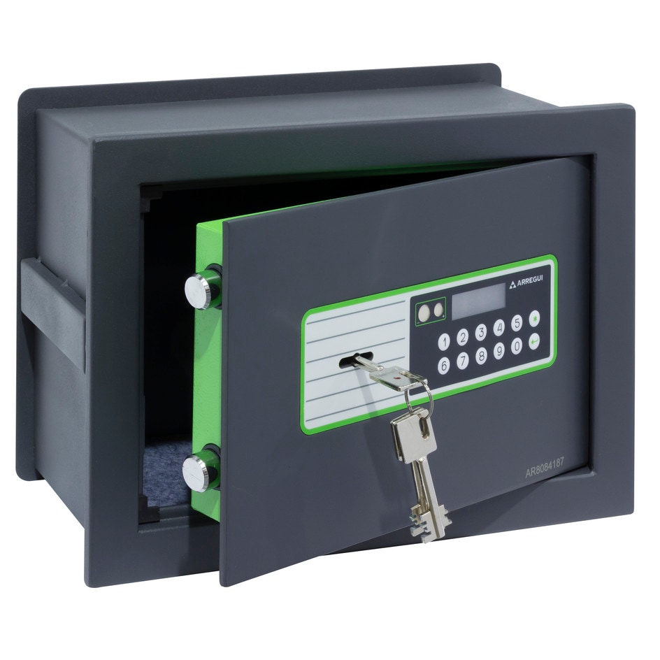 ARREGUI Supra 241020 Caja fuerte de empotrar a pared con cerradura de llave y codigo | Caja de doble Seguridad para casa y hogar | Fundo extensible