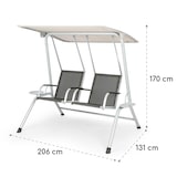 thumbnail of Bel Air Duo Swing Hollywoodschaukel anthrazit/creme Mittelgrau