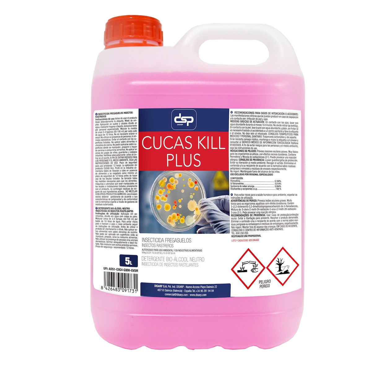 Friegasuelos anticucarachas CUCAS KILL PLUS 5L para uso interior y exterior