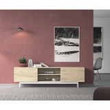 thumbnail of HERDASA, Mueble TV, colección PRINTED, en melamina con 2 puertas y 2 estantes centrales abiertos. Roble