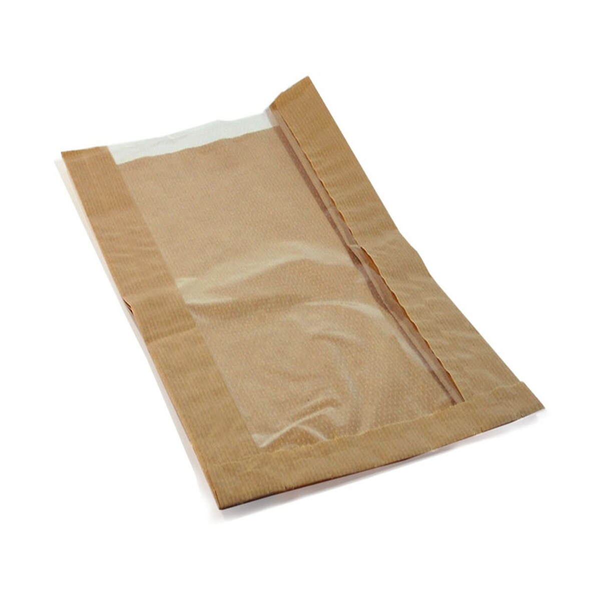 1000x Papierfaltenbeutel für Kleingebäck 15 + 6 x 29 cm mit Fenster 10cm