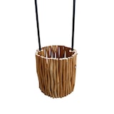 thumbnail of SalesFever Staande lamp drijfhout 155cm | met plantenmand | kap grof linnen | frame drijfhout & metaal | B34xD34xH155cm |natuur-wit-zwart