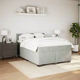 thumbnail of vidaXL Boxspringbett mit Matratze Hellgrau 140x200 cm Samt